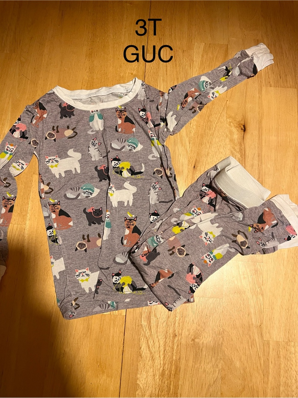 Little Sleepies Gray Cat Print Pajama Set